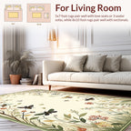 Nature Garden Bee Blossom Pattern Rug