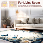 Enchanted Butterfly Floral Vine Pattern Rug