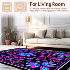 Vibrant Floral Filigree Pattern Rug