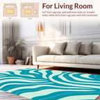 Aqua Organic Waves Design Rug