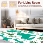 Teal Jungle Animal Silhouette Pattern Rug