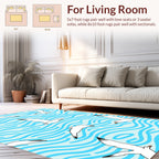 Seagulls Over Blue Wavy Sea Rug