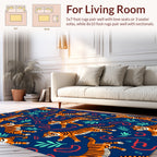 Playful Tiger Jungle Pattern Rug