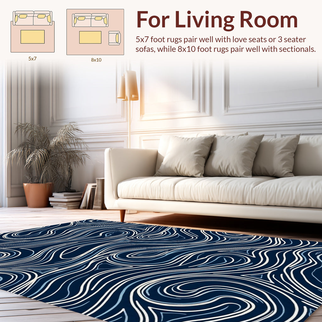 Fluid Wave Pattern Design Rug