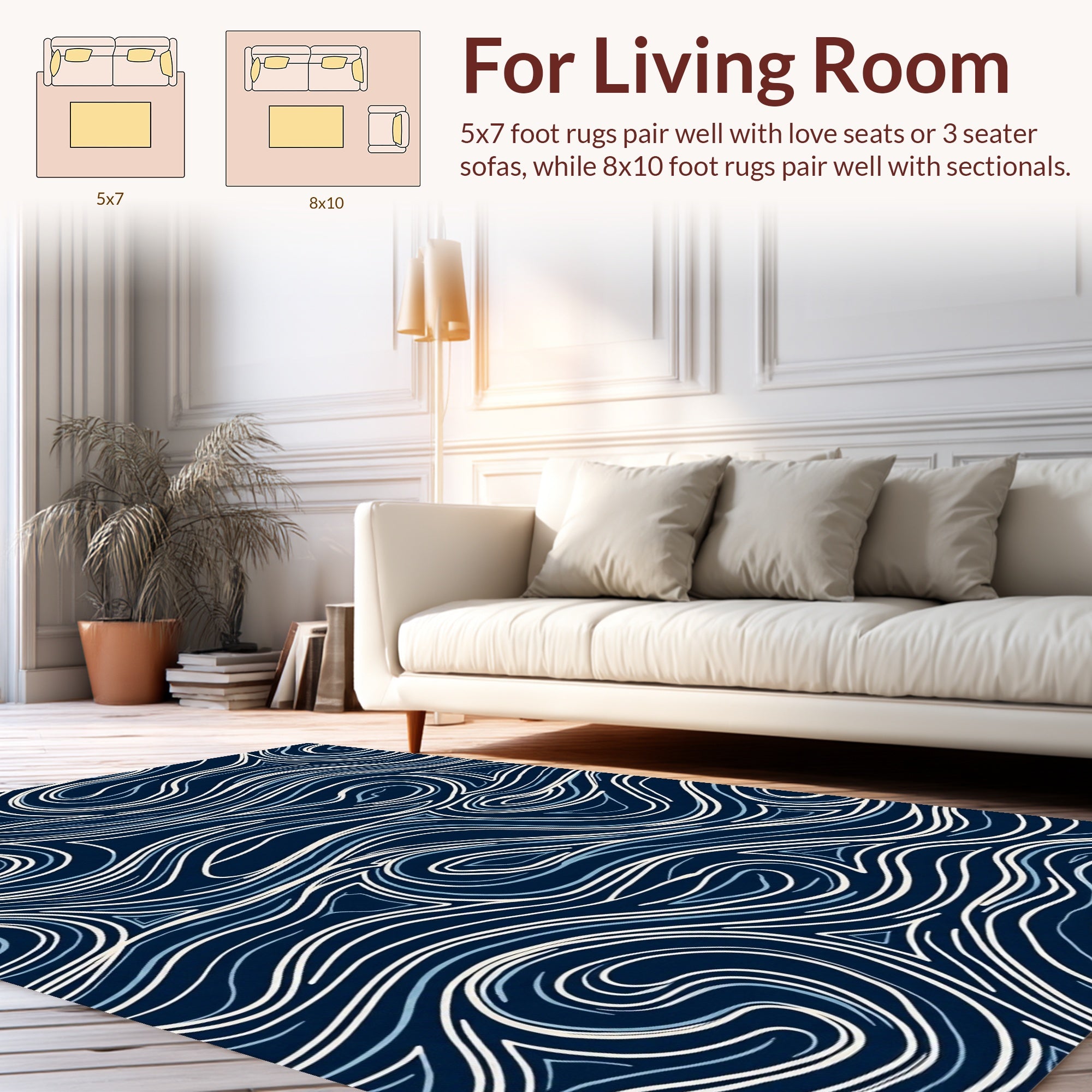 Fluid Wave Pattern Design Rug