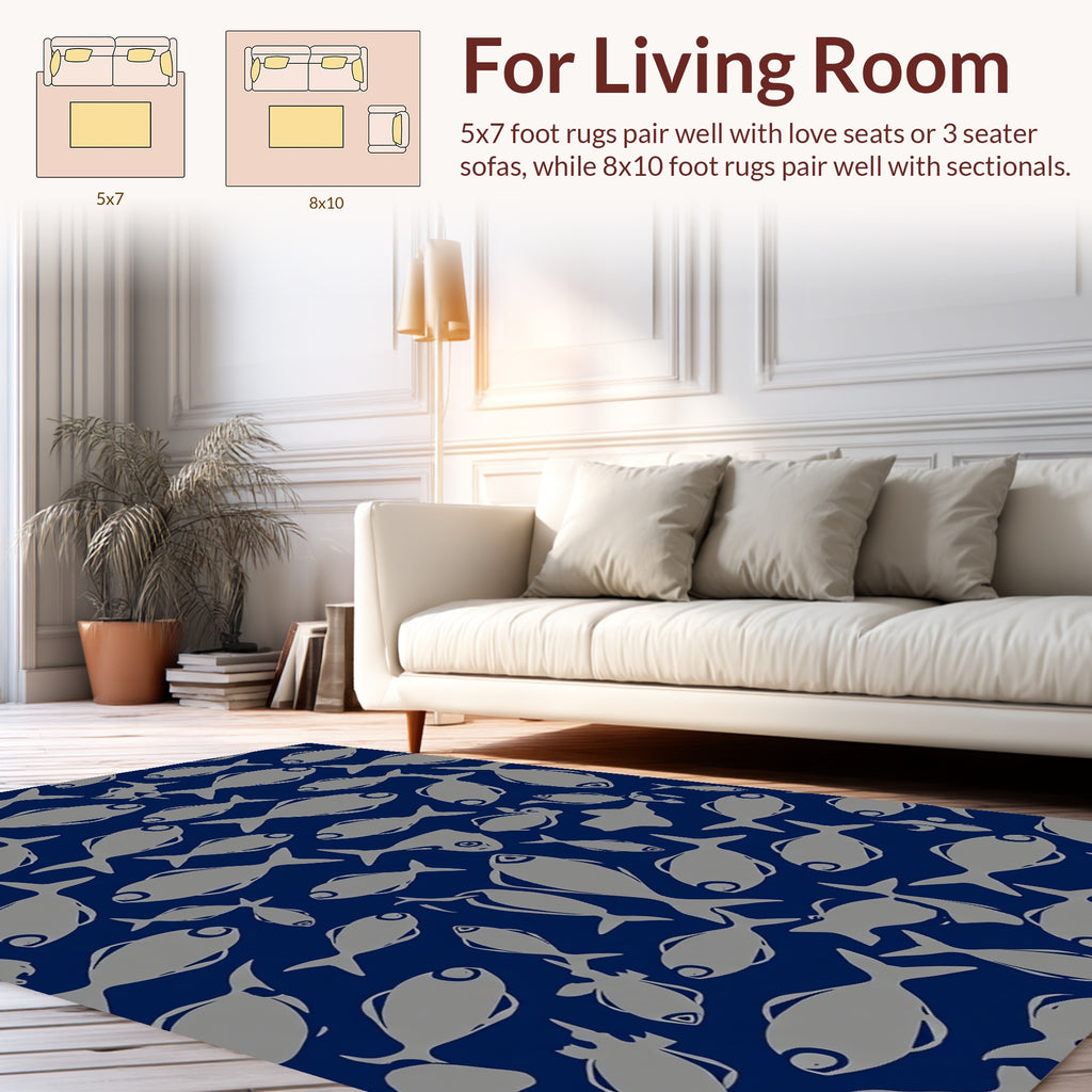 School Of Fish Pattern Rug
