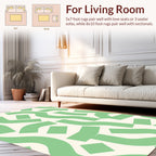 Abstract Green Swirls Lines Rug