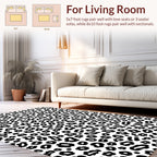 Bold Black Leopard Print Design Rug