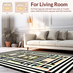 Abstract Geometric Plaid Pattern Rug