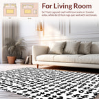 Abstract Black Character Pattern Rug
