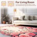 Pink Roses Garden Floral Design Rug