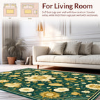 Classic Floral Vines Emerald Green Rug