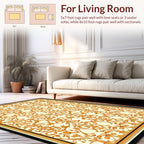 Aged Gold Floral Nouveau Rug