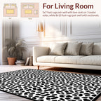 Black White Spots Pattern Rug