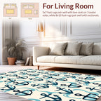 Nautical Anchor Wave Pattern Rug