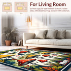 Whimsical Mushroom Forest Pattern Rug