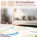 Abstract Wood Grain Blue Swirls Design Rug