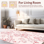 Romantic Floral Outline Pattern Rug