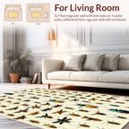 Insect Collage Vintage Botanical Design Rug