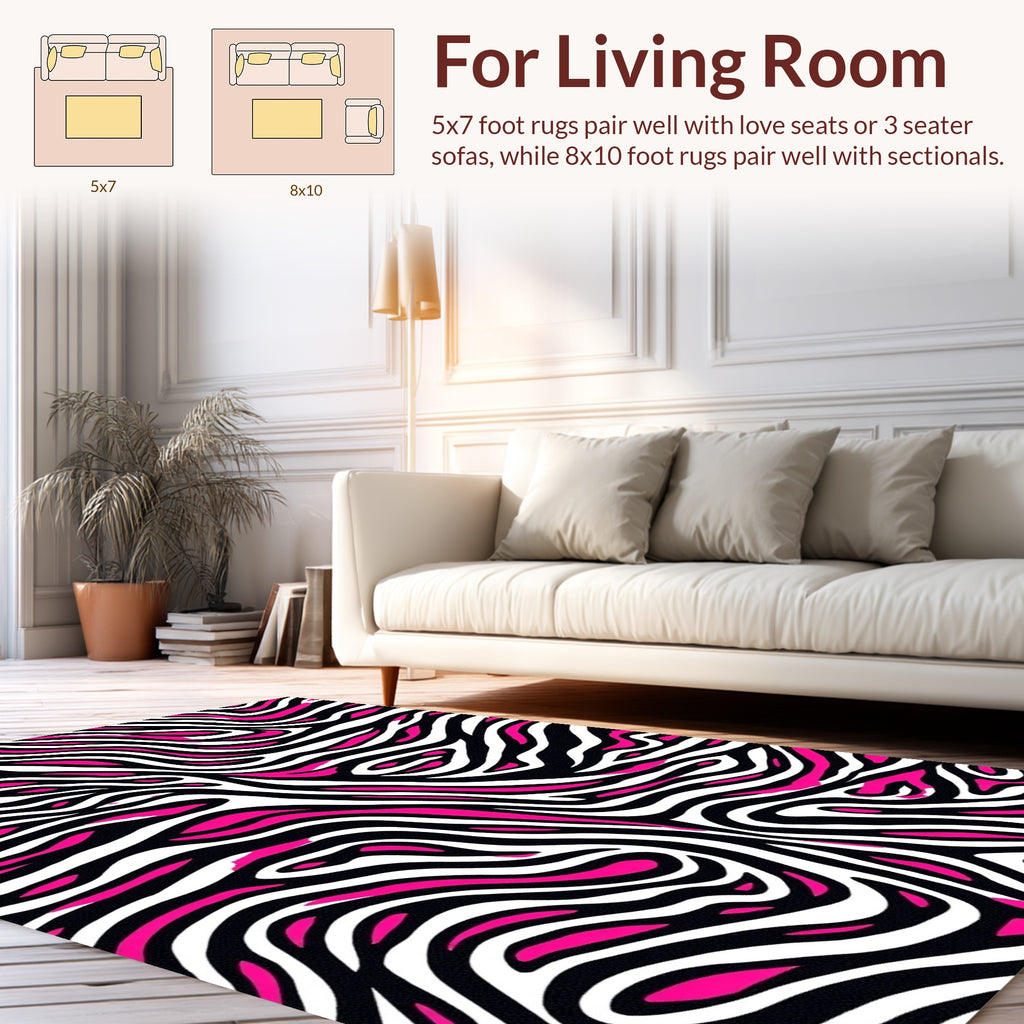 Vibrant Zebra Stripe Pattern Rug