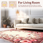Pink Garden Floral Branch Design Rug