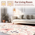 Soft Pink Floral Blossom Pattern Rug