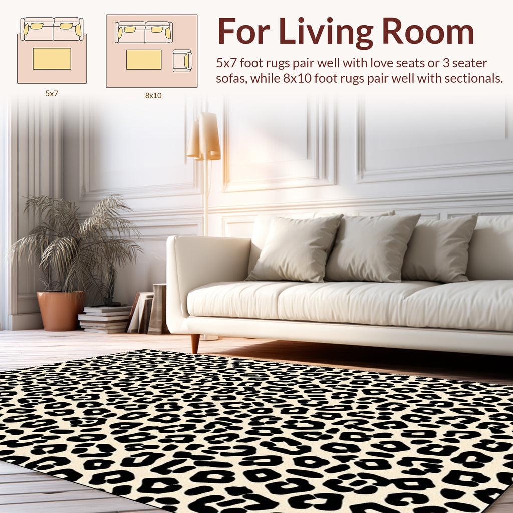 Bold Leopard Print Pattern Rug