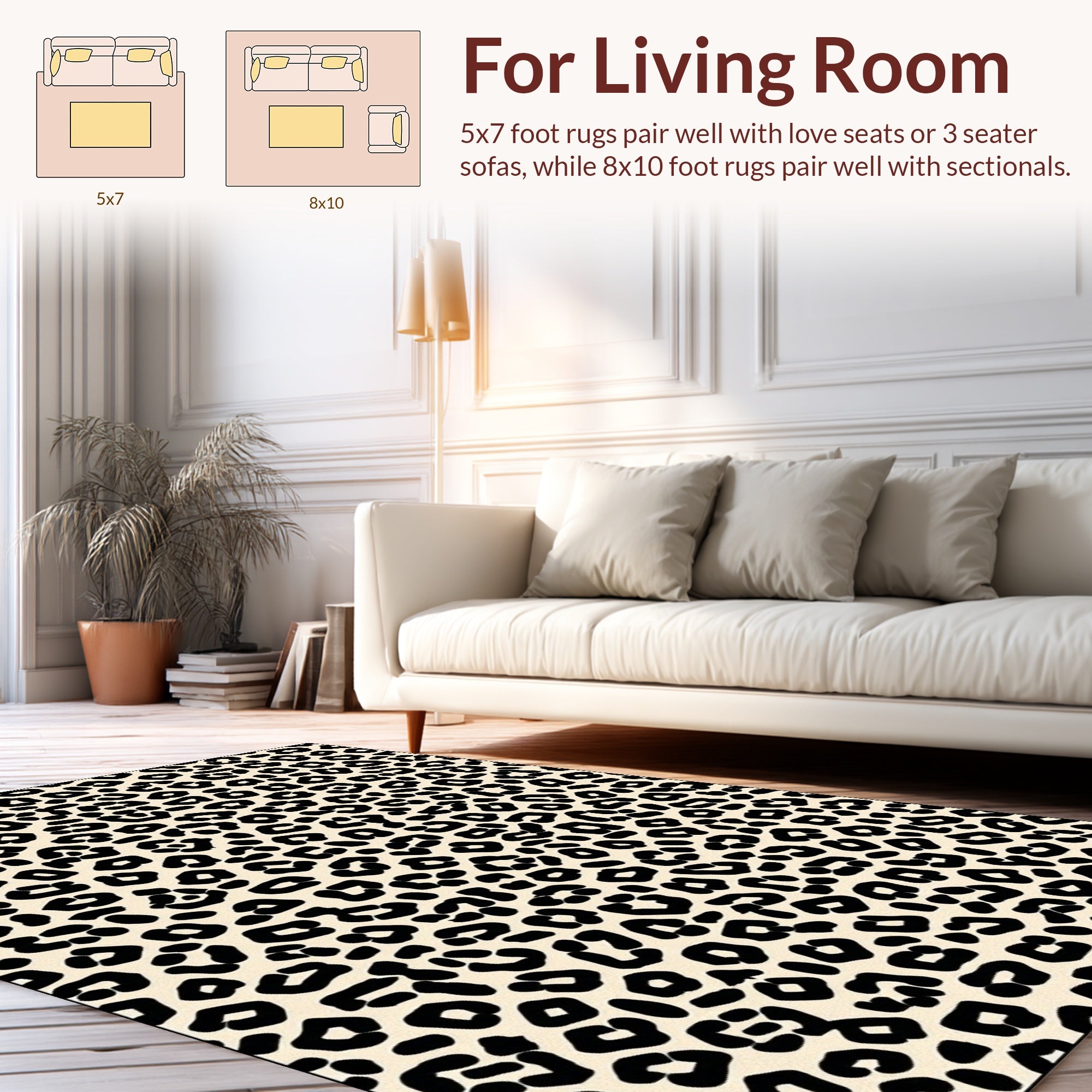 Bold Leopard Print Pattern Rug