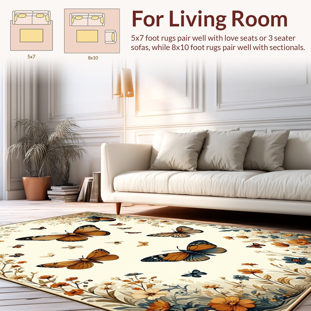 Nature Inspired Butterfly Beetle Design Rug