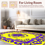 Vibrant Purple Floral Frame Design Rug
