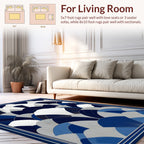 Art Deco Fan Pattern Navy Gray Rug