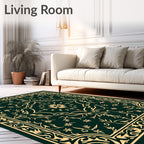 Ornate Teal Floral Medallion Rug