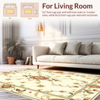 Antique Floral Scrollwork Square Rug