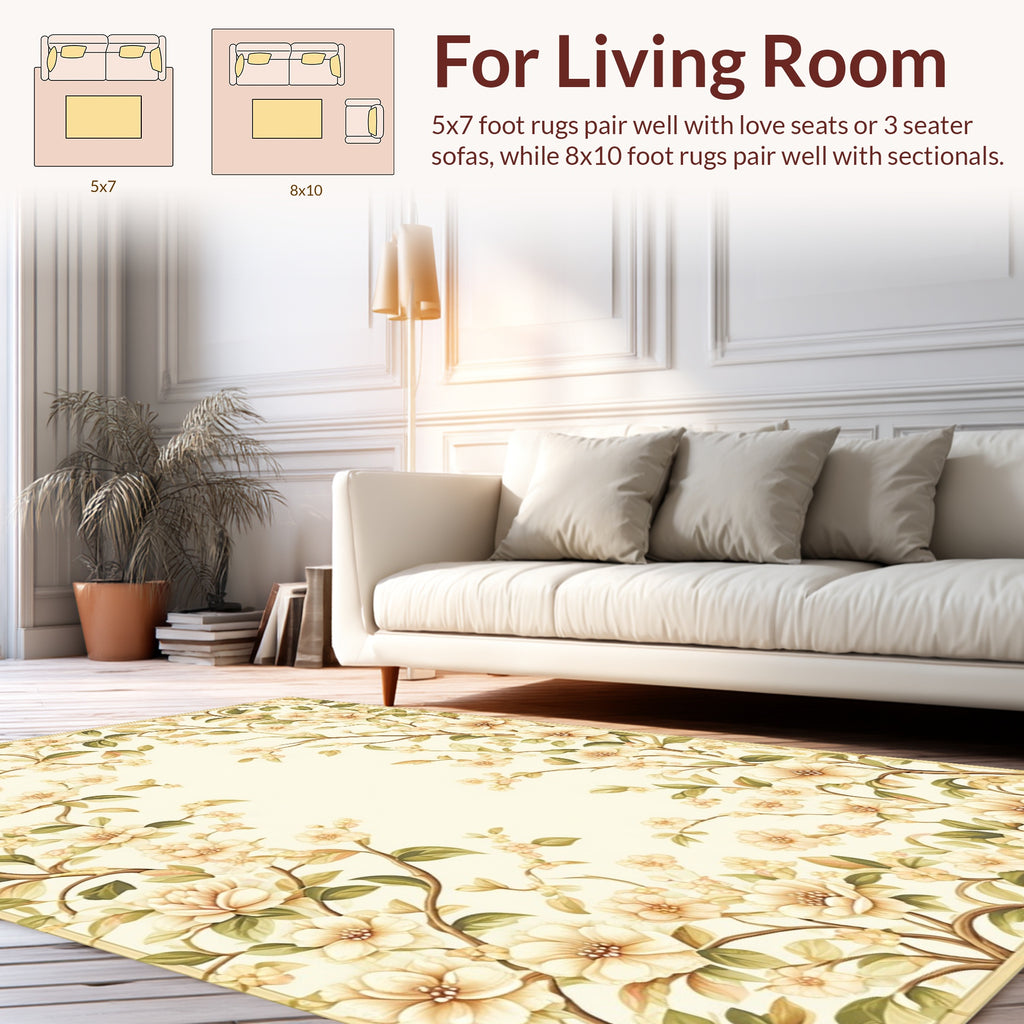 Vintage Floral Vine Arrangement Rug