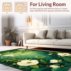 Enchanting Forest White Floral Pattern Rug