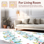 Birds and Blue Peony Floral Pattern Rug