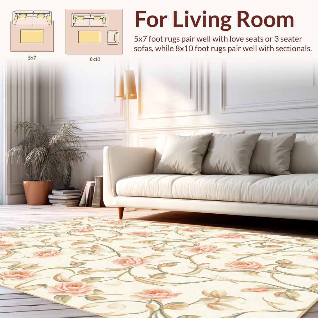 Vintage Floral Vine Pattern Rug
