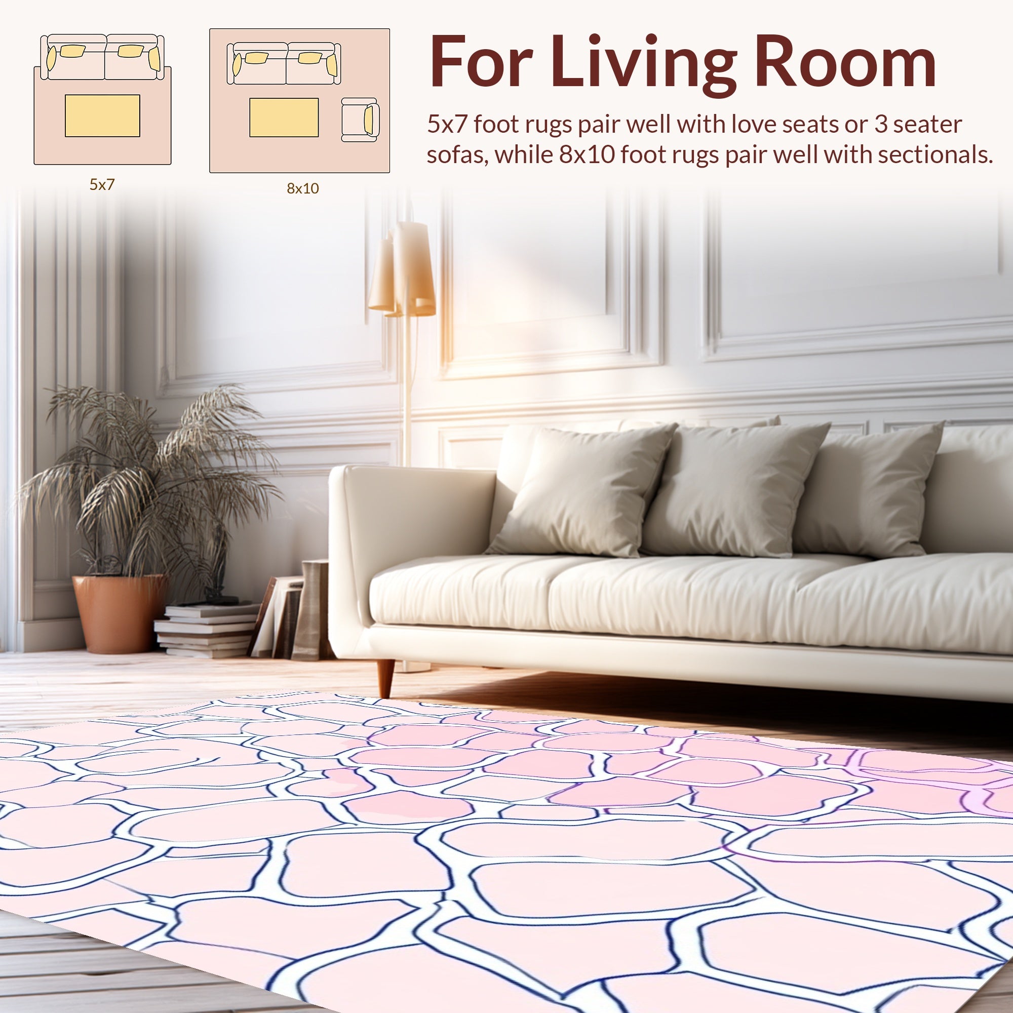 Soft Pink Irregular Pattern Rug