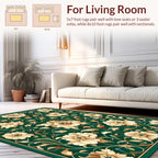Cream Floral Vines Garden Pattern Rug