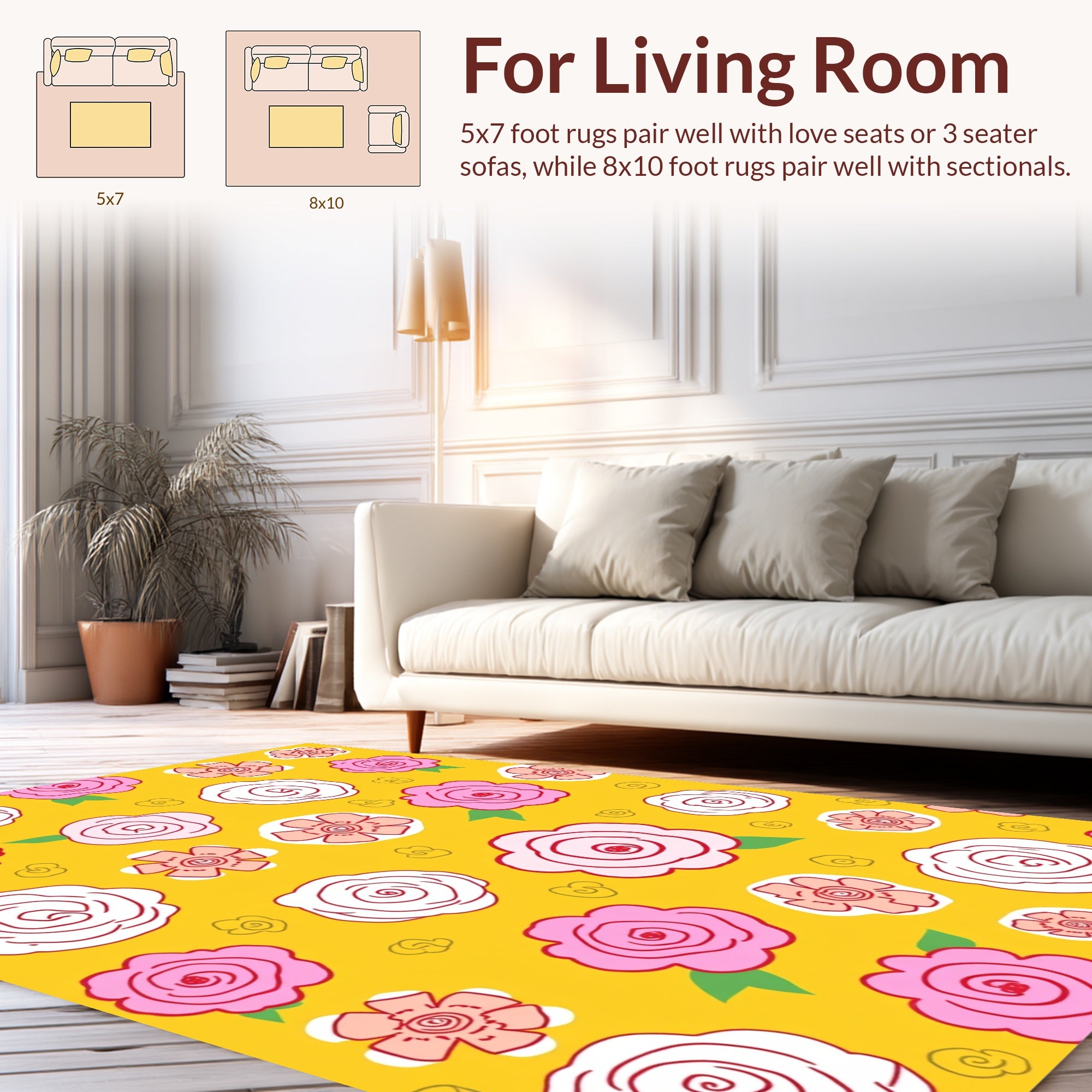 Playful Floral Pattern Rug
