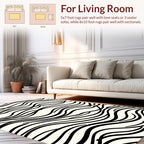 Black And White Wavy Lines Design Rug
