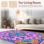Pink Floral Medallion Garden Design Rug