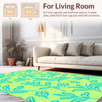 Lush Teal Leaf Pattern Rug