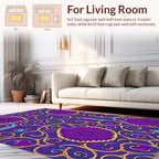 Bold Purple Floral Swirl Design Rug