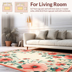 Coral Floral Vine Pattern Rug