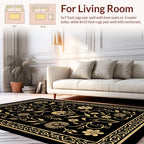 Art Nouveau Floral Gold Design Rug