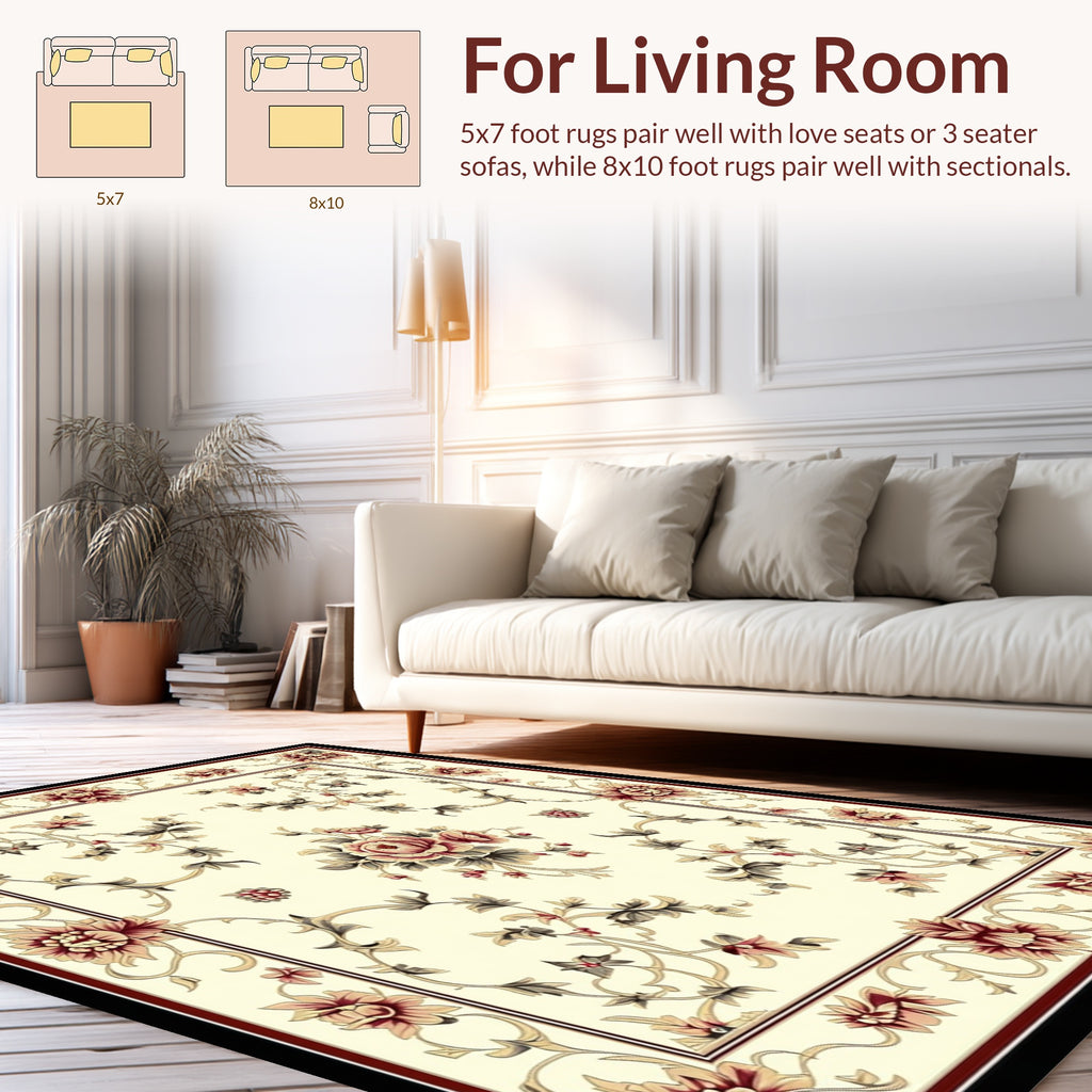 Classic Floral Scrollwork Pattern Rug