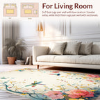 Whimsical Dragonfly Floral Garden Design Rug