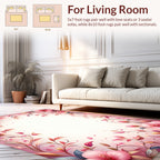 Whimsical Pink Floral Vine Design Rug