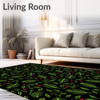Verdant Frond Berry Scatter Rug
